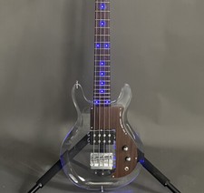 High-Quality Dan Armstrong Electric Bass Guitar Blue LED Light Acrylic Body