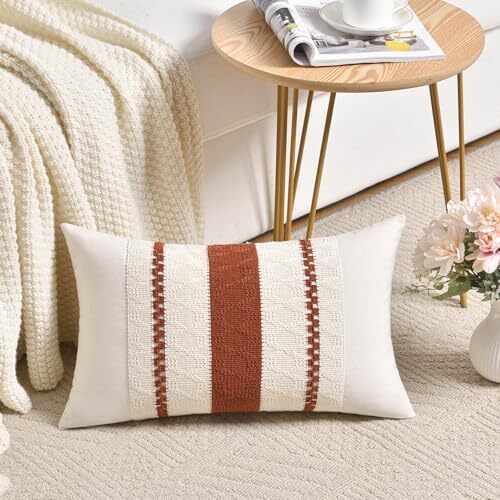 Set of 2 Boho Long Lumbar Decorative Throw Pillow 24" x 12" (Pack of 2) Rust - Picture 2 of 7