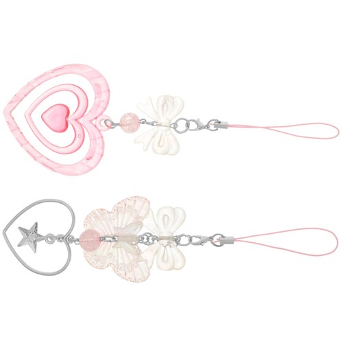 2 Pcs Love Bow Mobile Phone Chain Cute Accessories Charms Aesthetic - 第 9/12 張圖片