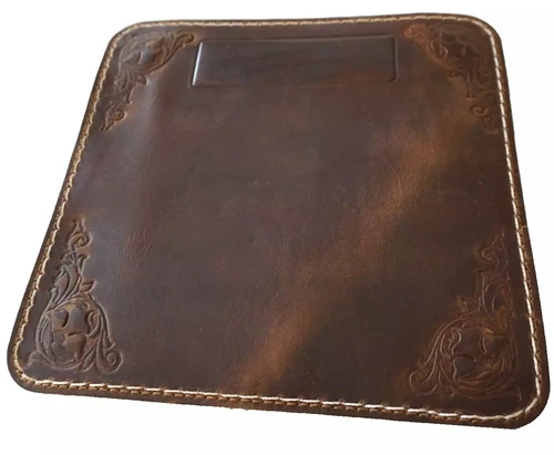 Genuine Leather Mouse Pad Handcrafted soft Vintage Case Art Ston Diy Retro 60s - Picture 5 of 5