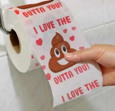 CHEERIN Funny Valentines Day Toilet Paper | I Love The Poop Out Of You Novelty Gag Gift