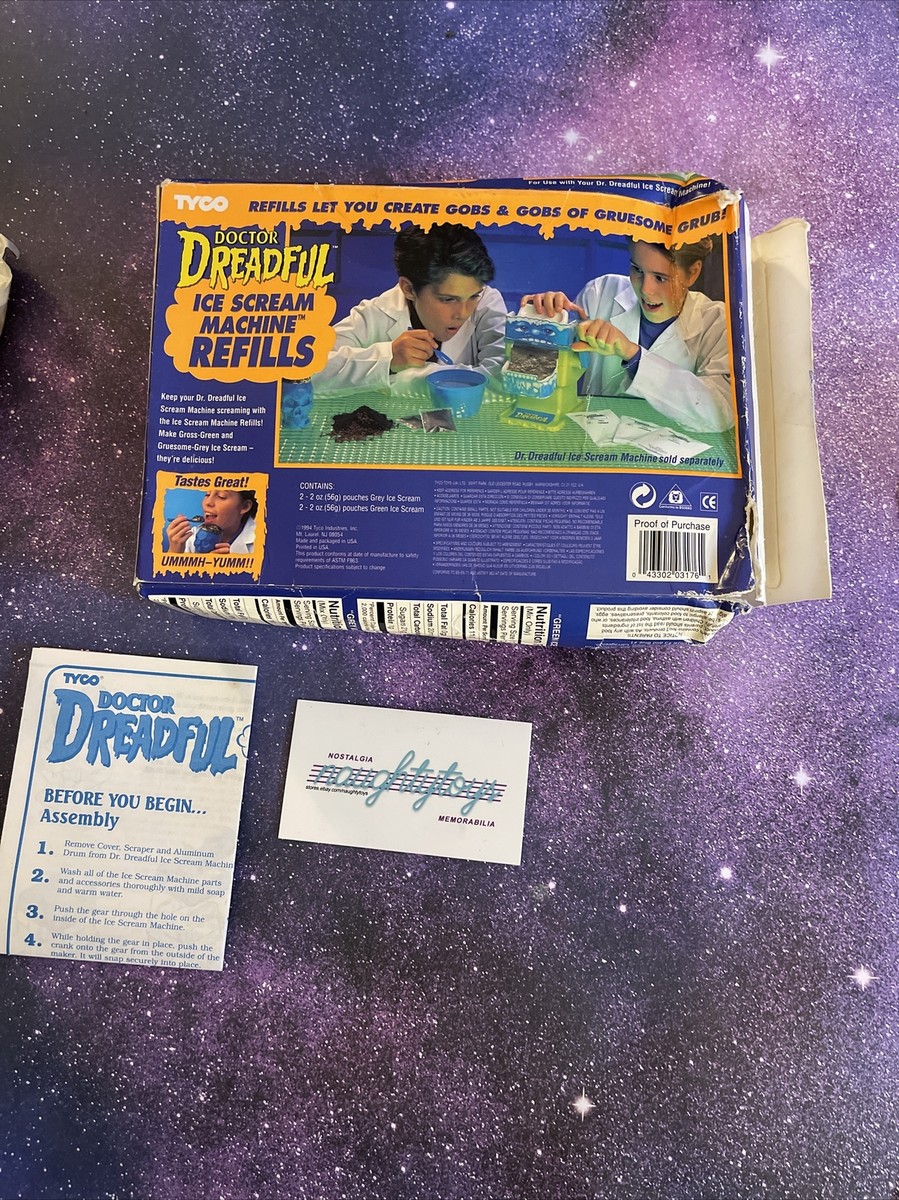 Vtg Tyco 1995 Doctor Dreadful Ice Scream Machine Refills