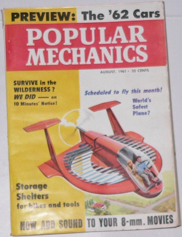 magazine, Popular Mechanics vintage home workshop science technology August 1961
