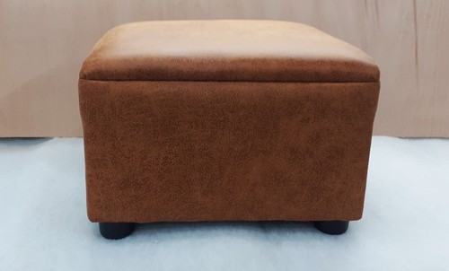 Footstool / Brand new / Distressed Tan Aged Look / Faux Leather. - Picture 3 of 10