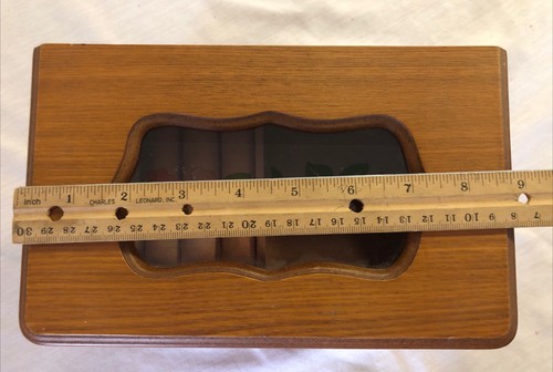 Vintage Wooden Jewelry Box Powell Glass Top 2 Drawers Pretty 9”x 8”x 5.5” - Picture 14 of 16