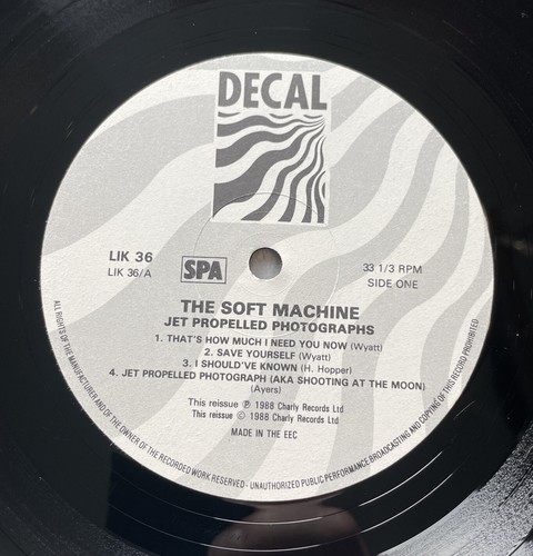 Soft Machine vinyl LP record Jet-Propelled Photographs Decal Lik 36 Psych Rock - Picture 3 of 4