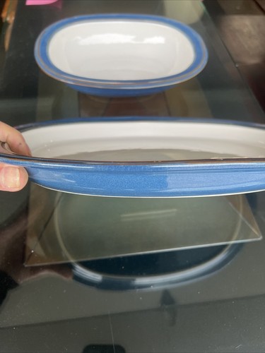 DANSK SIROCCO INDIGO BLUE OVAL SERVING PLATTER 14" & Bowl EXCELLENT CONDITION - Picture 3 of 8