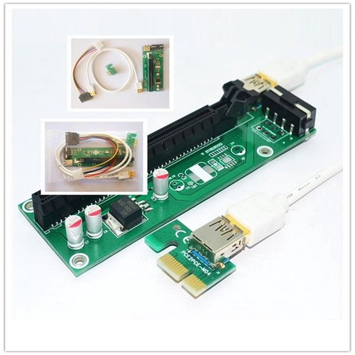 PCI-E 16X to 1X Adapter USB 3.0 Cable Enhanced Extender Riser Adapter Set M2