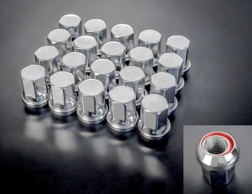 NEW 12mm x 1.25mm Chrome PCD Adjusting Wobble Hex Radius Seat Lug Nut Kit ( 20pc - Picture 3 of 12