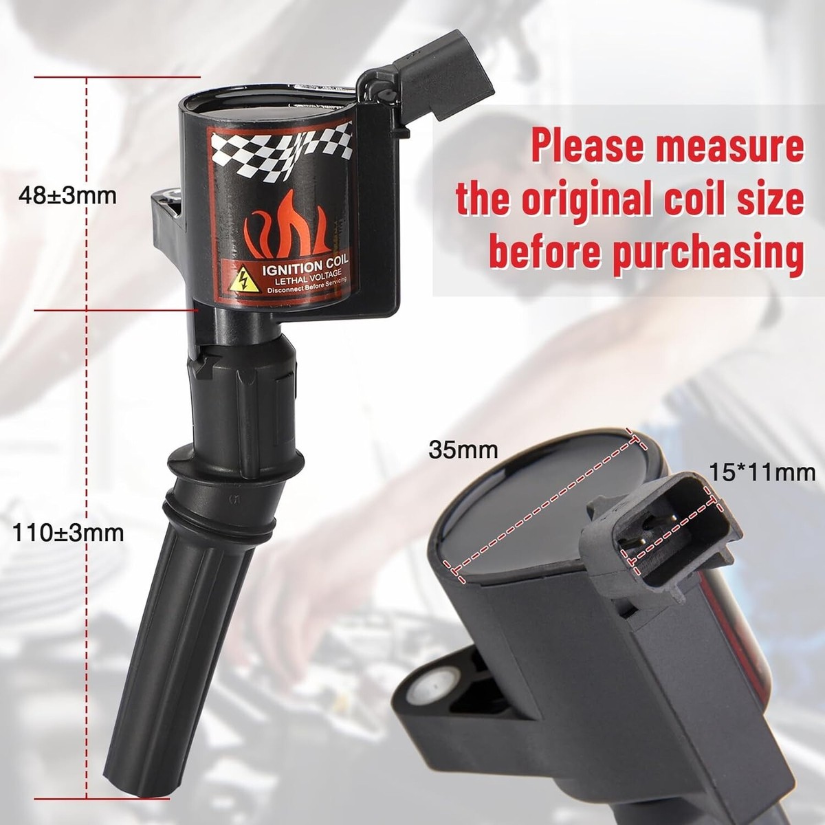 DG508 FD503 Coil Pack Set For F-150 E-150 4.6L 5.4L Set Of 8 For Ford Trucks & Vans - 4.6L & 5.4L V8 (2000-2011 Models) Ignition Coils - Foto 5