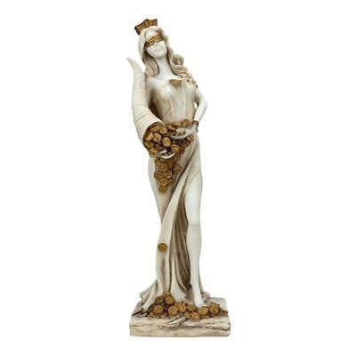 Göttin Glück Tyche Glück Fortuna Statue Skulptur Figur graue Patina 11,53 Zoll
