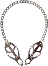 Japanese Clover Nipple Clamps w/Chain Breast/Clit Clips Fetish/Bondage Sex Toy!