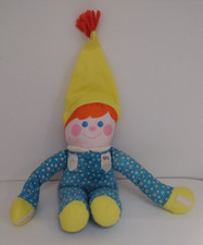 Vintage 1984 Fisher Price Crib Friend Plush Doll Long Arms Rattles Squeaks