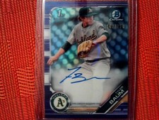 Tyler Baum 2019 Bowman Draft Purple Refractor Auto /250 Athletics