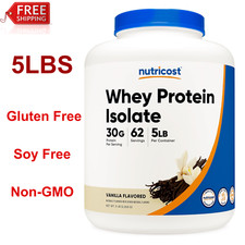 Nutricost Whey Protein Isolate (Vanilla) 5 LBS - Isolate Protein Powder, Non-GMO 15.76 per gallon