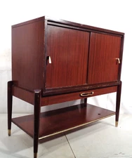 VTG Mid Century Modern Record Cabinet Credenza Album Storage Retro 1960's