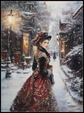 Elegant Victorian Lady - Chart Counted Cross Stitch Patterns Needlework DMC DIY