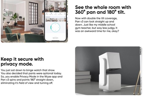 (BRAND NEW) TWO PACK WYZE PAN V3 INDOOR/OUTDOOR 1080P CAMERA 360 DEGREE PAN TILT - Picture 11 of 13