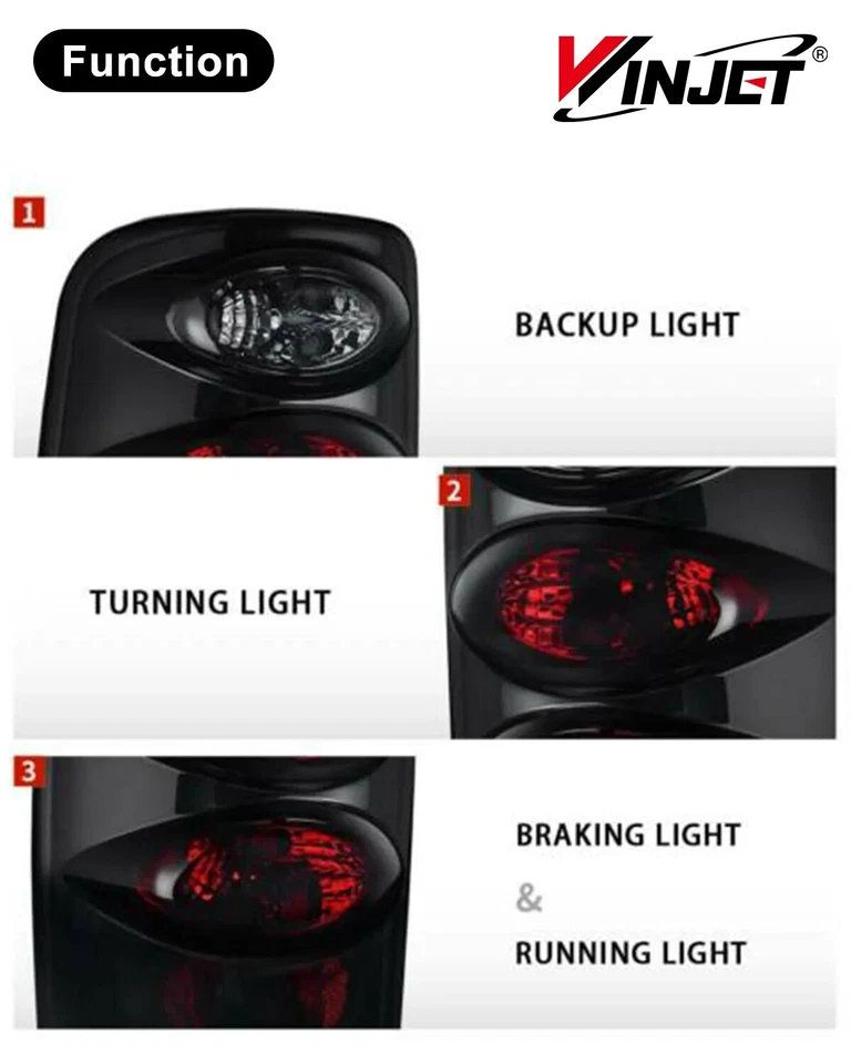 Par de luces traseras para Chevy Tahoe Suburban GMC Yukon 2000-2006 lámpara de freno de humo Foto 4 de 4