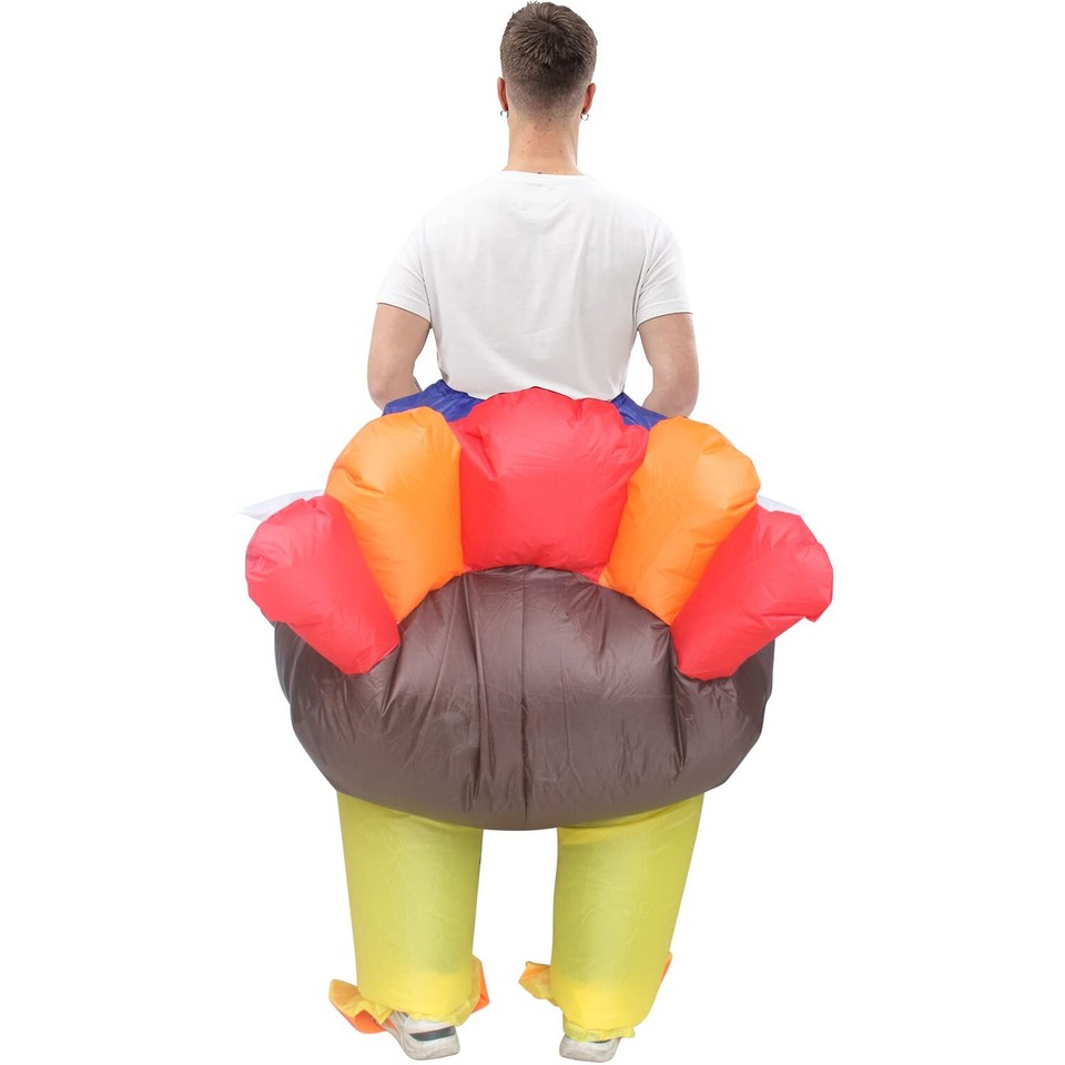 Riding Turkey Inflatable Costume Funny Blow up Cosplay Suit Adult
