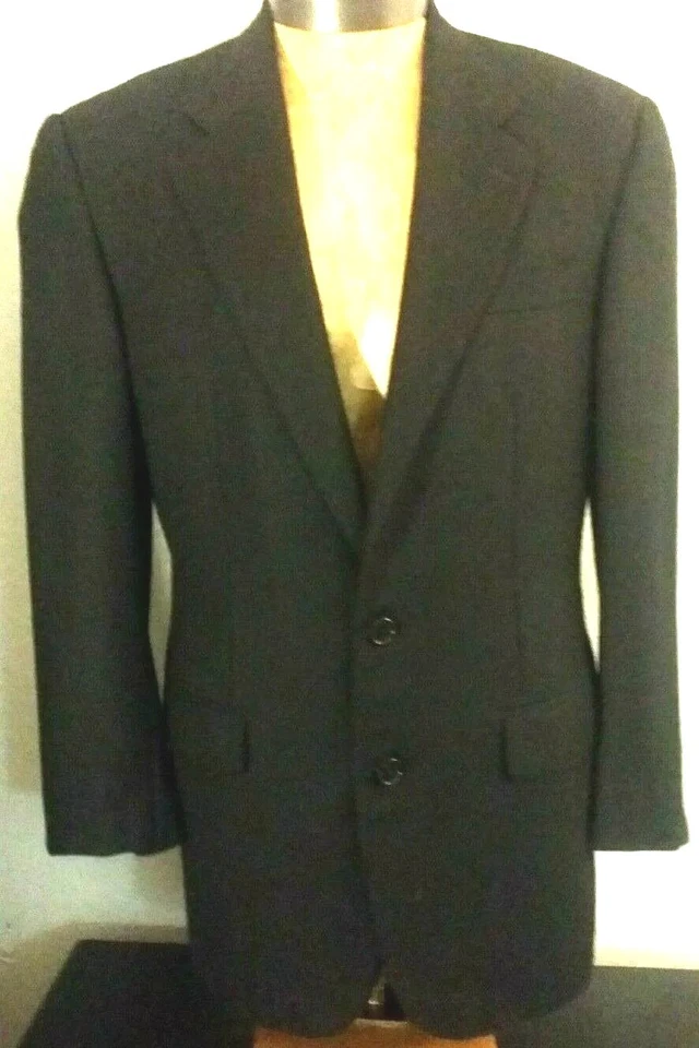 Chaqueta Abrigo Para Hombre Enrico Isaia Napoli Negra Dos Botones A Medida 50 EUR 40R COMO NUEVA Foto 2 de 4