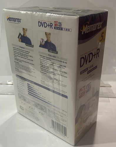NEW NOS Memorex DVD+R 5 Pack DVD Recordable Blank Discs | 4.7GB 120 Min Cases - Afbeelding 4 van 4