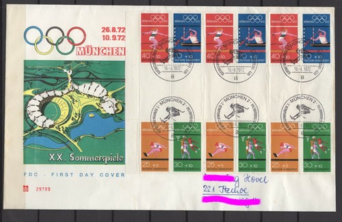 RFA TALLA 1 a, talla a 2, 6 veces estampado en FDC MUNICH, #c629 - Imagen 2 de 3