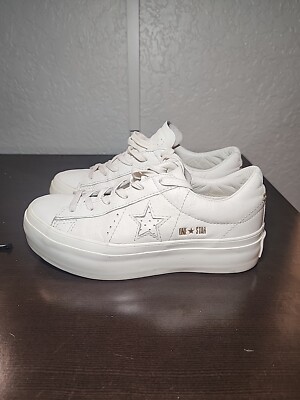 Womens One Star Converse Platform Shoes White Leather