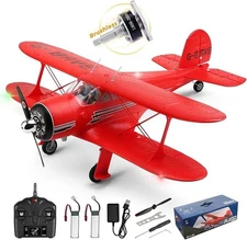 WLtoys Beechcraft D-17 A300 Brushless RC Plane with Lights and 2 Batteries (Red)