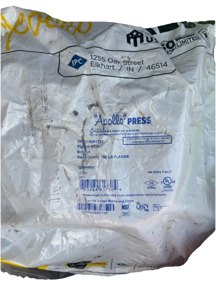 Prensa Apollo Pro 4” 150 lb brida complementaria 10061738 8771 sin plomo Foto 4 de 4