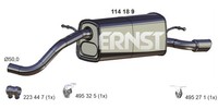 Ernst EndschalldäMpfer NachschalldäMpfer 114189 FüR 8X1 8XF Audi VW A1 Polo 5