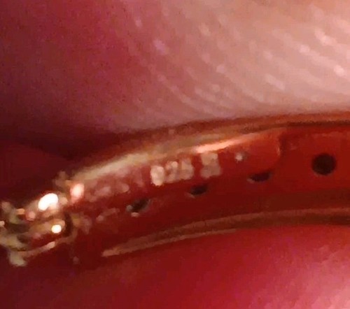 New Witout Tags Gold Over Sterling Diamond Oval Hoop Earrings Signed - Picture 9 of 15
