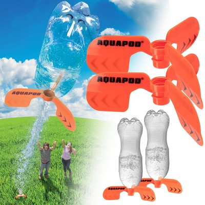Aquapod Screw on Curved Water Rocket Fins (2 Pk)- Compatible with Any 2 Liter Bo