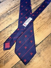 Vintage TURNBULL & ASSER Seidenkrawatte Prince Of Wales Federn Jermyn St Luxus 90er