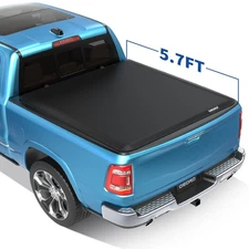 5.7FT Bed Soft Tonneau Cover Roll-Up For 2009-2024 Dodge Ram 1500 Classic On Top