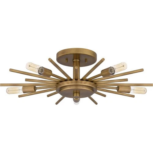 Quoizel QSF6158 Mesquite 5 Light 22"W Semi-flush Ceiling Fixture - Brass - Picture 9 of 12