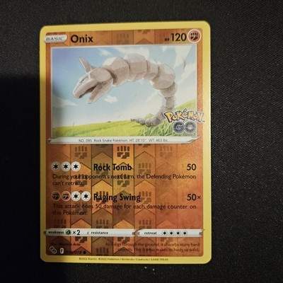 Onix 036/078 Common Pokemon Go Pokemon Reverse Holo Card Miscut Back Error 