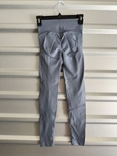 Blue Stretch Booty Enhancing High Waisted Athletic Yoga Gym Leggings Bottoms S