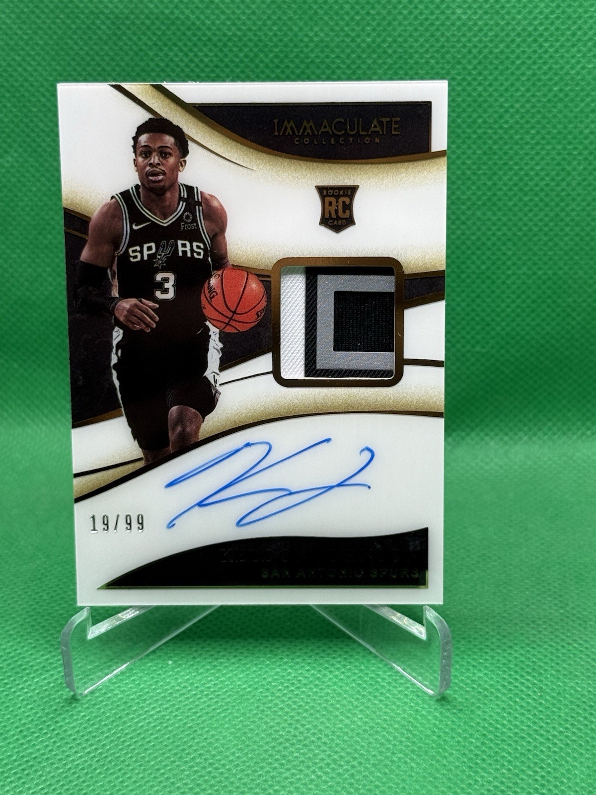 2019-20 PANINI IMMACULATE KELDON JOHNSON RC PATCH AUTO /99 SPURS EW