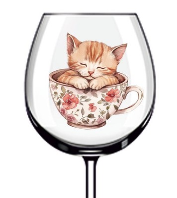 12x Baby Kätzchen Katze Vinyl Aufkleber Abziehbild Becher Weinglas Flasche Laptop Tasse