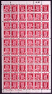 GB JERSEY: 1941 1943 1d Scarlet Sg 2 Full Sheet Superb Unmounted Mint Cat £480
