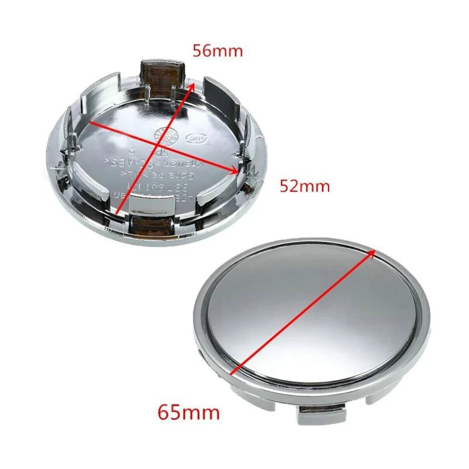 Tapacubos de llanta cromados plateados nuevos 4 piezas Tapacubos de llanta Cubierta Accesorios para automóvil Foto 4 de 4