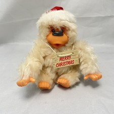 VINTAGE PLUSH DOLL FIGURE MERRY CHRISTMAS BABY GONGA THUMB SUCKER SANTA GORILLA