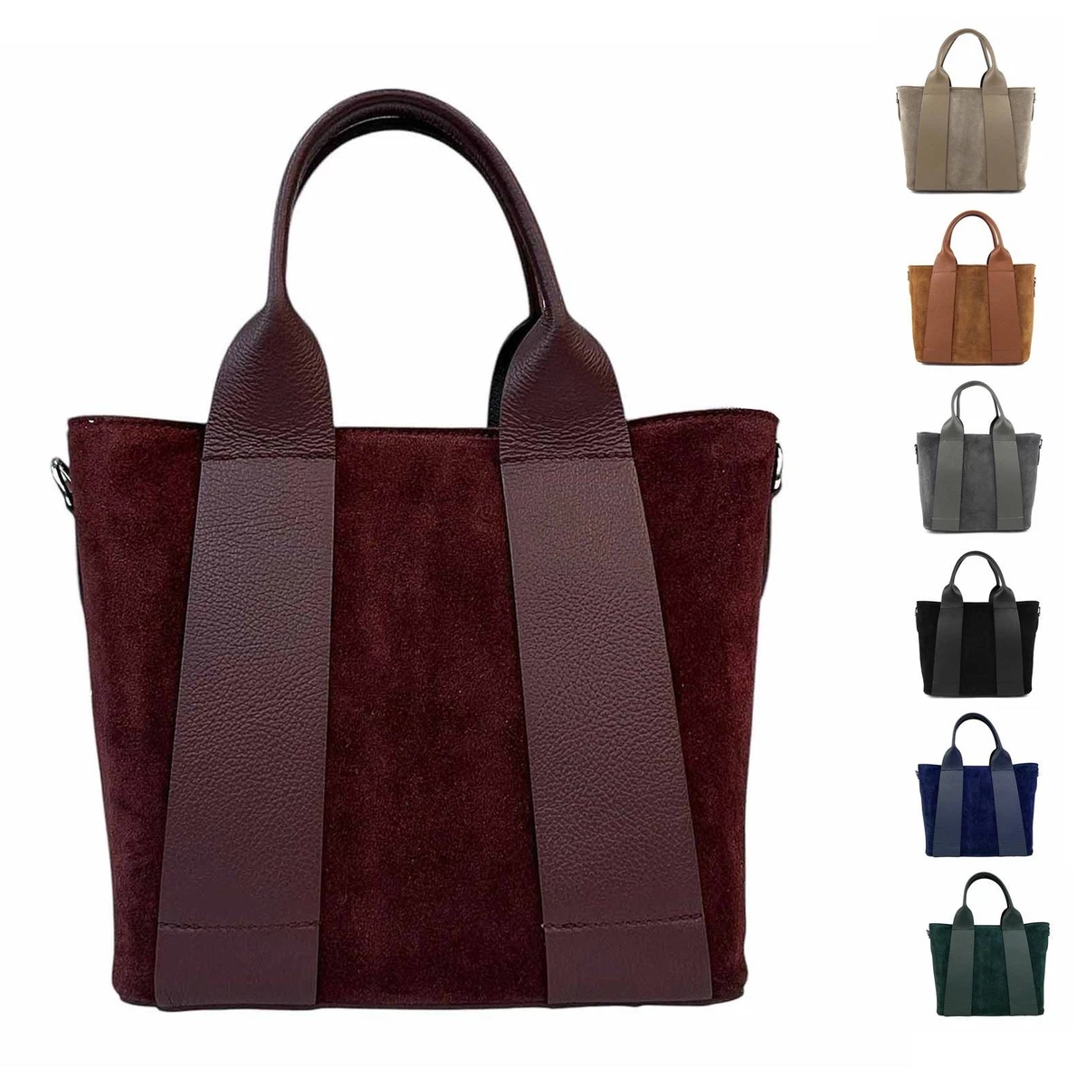 GLX36 Italienische Damen Ledertasche – Schultertasche Mit Reißverschluss, 28x26x14 Cm, 6 Liter Fassungsvermögen