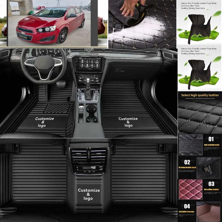 For Chevrolet Sonic Car Floor Mats Carpets Cargo Liners Custom All Weather Foto 2 de 4