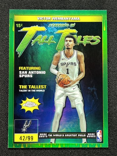 2025-26 Topps Chrome Victor Wembanyama #TT-4 Tall Tales Green Refractor /99