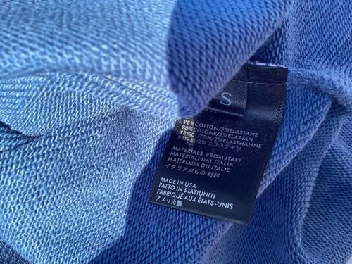 AMIRI Hoodie Cotton Pullover Small Black Logo Print Pocket Blue - Picture 13 of 20