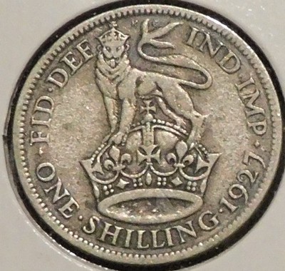 British Silver Shilling - 1927 - King George V