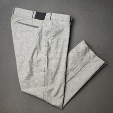 Vince Camuto Pants Mens 38x28 Plaid Stretch Linen Blend Dress Trouser Slim Fit