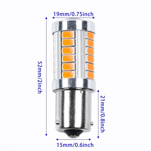 4X1156 Strobe Flash BAU15S PY21W LED Daytime Running Light Amber Fog Bulb 33SMD - Picture 6 of 14